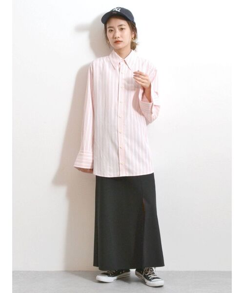 Ungrid（アングリッド）の「スリーブデザインストライプシャツ（シャツ/ブラウス・レディース・ピンク/イエロー/グリーン/ブルー・FREE）」の5枚目の写真