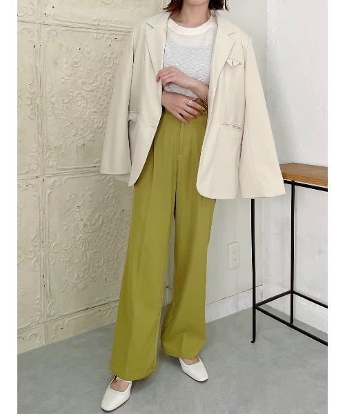 JUMELLE(ジュメロ)の「センタープレススラックスPT(スラックス・レディース・ピンク/ライム・SMALL/MEDIUM)」の5枚目の写真