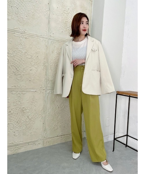 JUMELLE(ジュメロ)の「センタープレススラックスPT(スラックス・レディース・ピンク/ライム・SMALL/MEDIUM)」の8枚目の写真