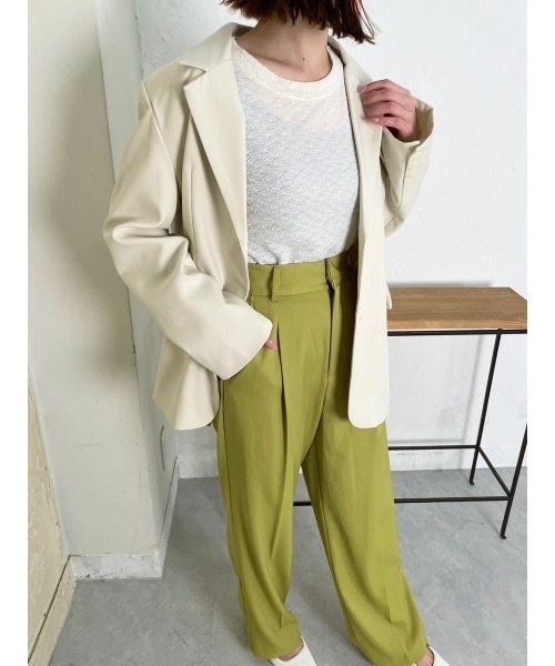 JUMELLE(ジュメロ)の「センタープレススラックスPT(スラックス・レディース・ピンク/ライム・SMALL/MEDIUM)」の7枚目の写真