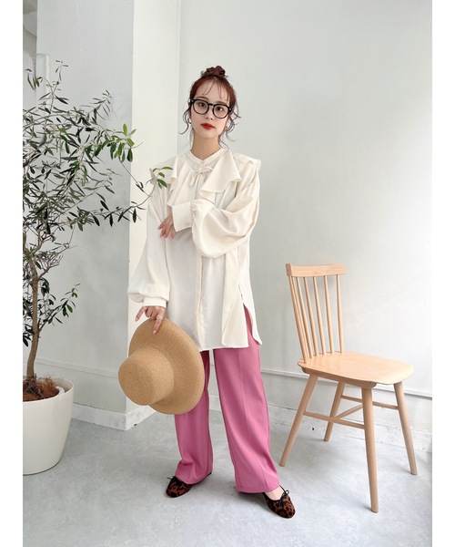 JUMELLE(ジュメロ)の「センタープレススラックスPT(スラックス・レディース・ピンク/ライム・SMALL/MEDIUM)」の3枚目の写真