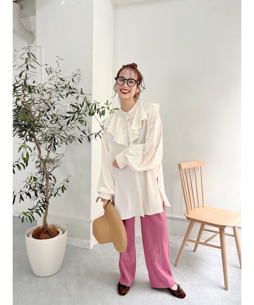 JUMELLE(ジュメロ)の「センタープレススラックスPT(スラックス・レディース・ピンク/ライム・SMALL/MEDIUM)」の16枚目の写真