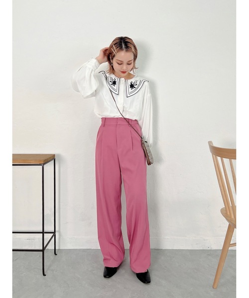 JUMELLE(ジュメロ)の「センタープレススラックスPT(スラックス・レディース・ピンク/ライム・SMALL/MEDIUM)」の18枚目の写真