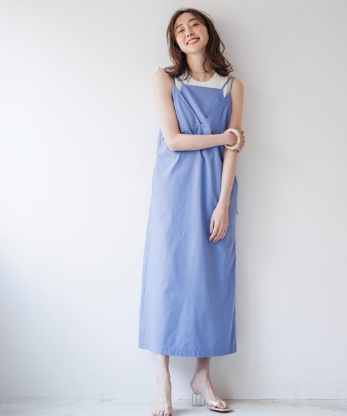 Emma Taylor（エマテイラー）の「リネンレイヤードキャミワンピース（ワンピース・レディース・ブラック/ベージュ/ブルー・FREE）」の19枚目の写真