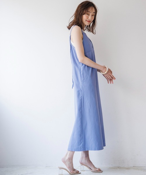 Emma Taylor（エマテイラー）の「リネンレイヤードキャミワンピース（ワンピース・レディース・ブラック/ベージュ/ブルー・FREE）」の21枚目の写真