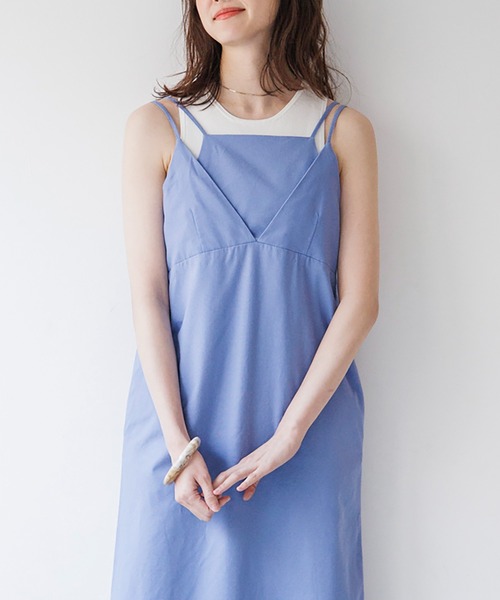 Emma Taylor（エマテイラー）の「リネンレイヤードキャミワンピース（ワンピース・レディース・ブラック/ベージュ/ブルー・FREE）」の22枚目の写真