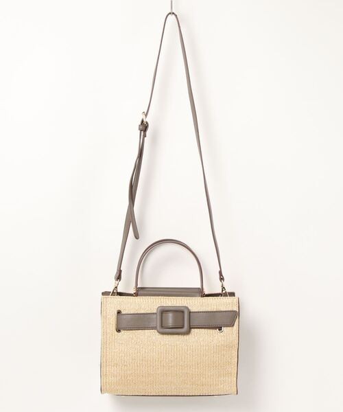 SALON de RUBAN（サロンドルヴァン）の「【SALON de RUBAN / サロン ド ルヴァン】 スクエア2wayハンドバッグ（ハンドバッグ・レディース・ベージュ/アイボリー/ダークグレー・FREE）」の3枚目の写真
