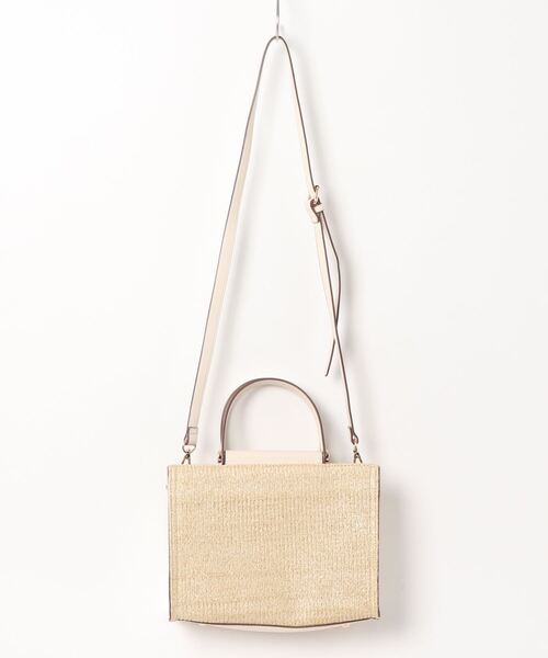 SALON de RUBAN（サロンドルヴァン）の「【SALON de RUBAN / サロン ド ルヴァン】 スクエア2wayハンドバッグ（ハンドバッグ・レディース・ベージュ/アイボリー/ダークグレー・FREE）」の4枚目の写真