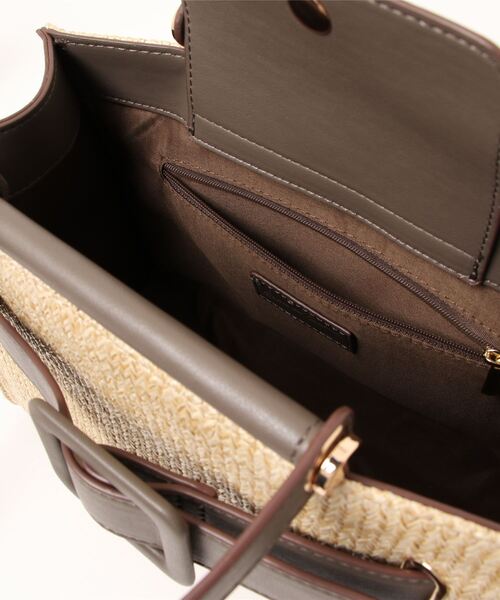 SALON de RUBAN（サロンドルヴァン）の「【SALON de RUBAN / サロン ド ルヴァン】 スクエア2wayハンドバッグ（ハンドバッグ・レディース・ベージュ/アイボリー/ダークグレー・FREE）」の5枚目の写真