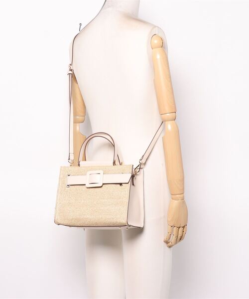 SALON de RUBAN（サロンドルヴァン）の「【SALON de RUBAN / サロン ド ルヴァン】 スクエア2wayハンドバッグ（ハンドバッグ・レディース・ベージュ/アイボリー/ダークグレー・FREE）」の8枚目の写真