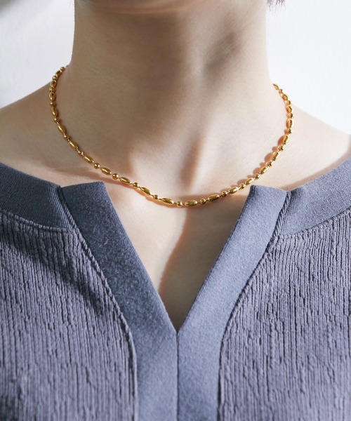 VIS（ビス）の「アソートステンレスチェーンショートネックレス（ネックレス・レディース・ゴールド/ゴールド系その他/ゴールド系その他2・FREE）」の3枚目の写真