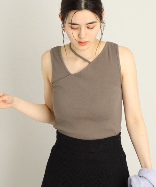 THE SHOP TK （ザ ショップ ティーケー ）の「◆変形リブデザインタンク（タンクトップ・レディース・ホワイト系/ブラック/ブラウン系・12）」の3枚目の写真