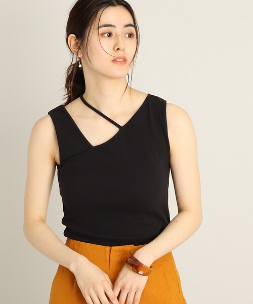 THE SHOP TK （ザ ショップ ティーケー ）の「◆変形リブデザインタンク（タンクトップ・レディース・ホワイト系/ブラック/ブラウン系・12）」の2枚目の写真