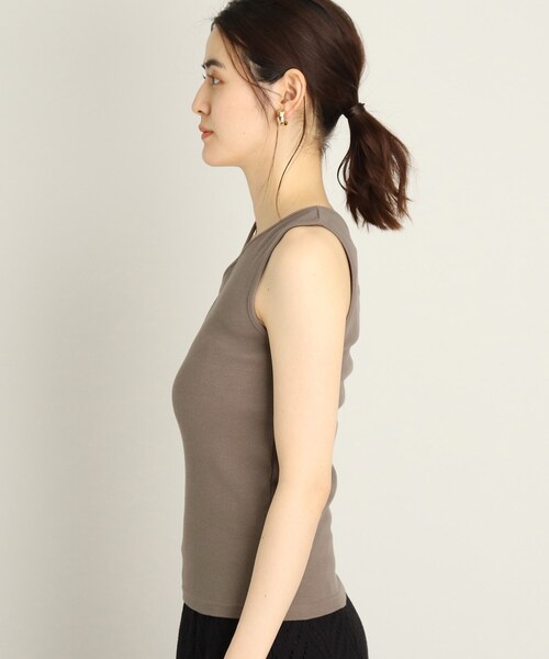 THE SHOP TK （ザ ショップ ティーケー ）の「◆変形リブデザインタンク（タンクトップ・レディース・ホワイト系/ブラック/ブラウン系・12）」の5枚目の写真