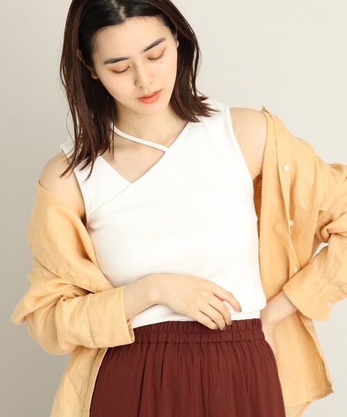 THE SHOP TK （ザ ショップ ティーケー ）の「◆変形リブデザインタンク（タンクトップ・レディース・ホワイト系/ブラック/ブラウン系・12）」の11枚目の写真