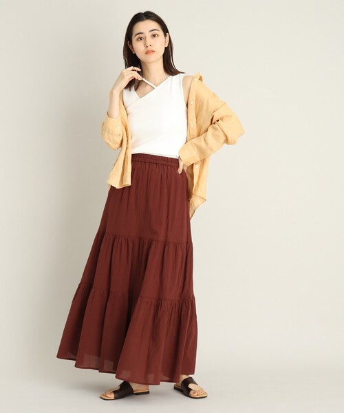 THE SHOP TK （ザ ショップ ティーケー ）の「◆変形リブデザインタンク（タンクトップ・レディース・ホワイト系/ブラック/ブラウン系・12）」の12枚目の写真