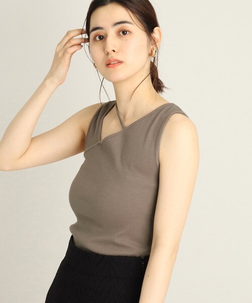 THE SHOP TK （ザ ショップ ティーケー ）の「◆変形リブデザインタンク（タンクトップ・レディース・ホワイト系/ブラック/ブラウン系・12）」の18枚目の写真