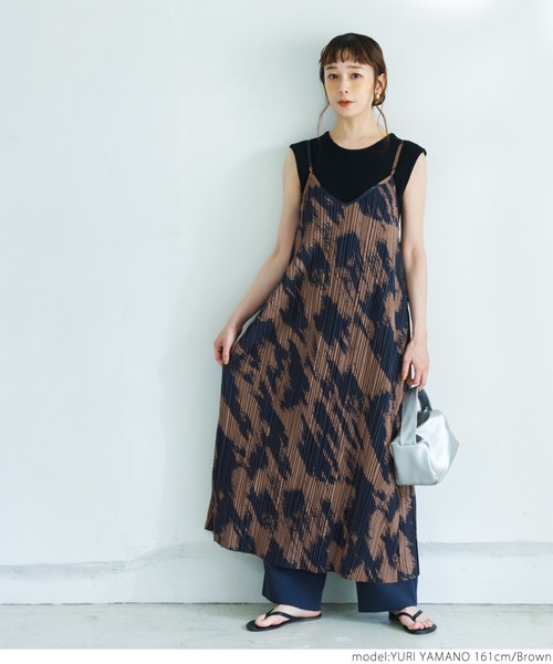 プリーツ柄キャミワンピース（ワンピース）｜coca（coca）（コカ）の