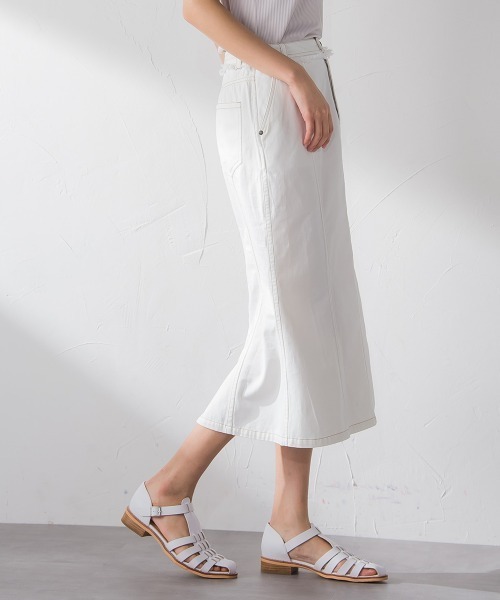 socolla（ソコラ）の「【socolla】ライトオンスデニムマーメイドスカート≪洗濯機で洗える≫（スカート・レディース・オフホワイト/ネイビー/ブルー・S/M）」の22枚目の写真