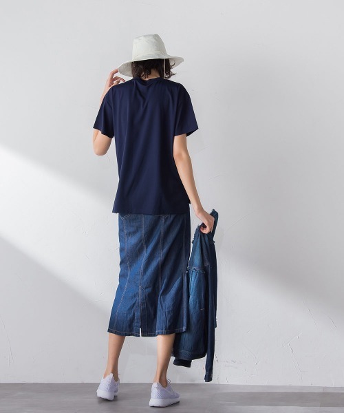 socolla（ソコラ）の「【socolla】ライトオンスデニムマーメイドスカート≪洗濯機で洗える≫（スカート・レディース・オフホワイト/ネイビー/ブルー・S/M）」の20枚目の写真