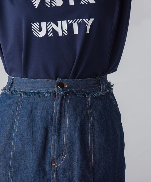 socolla（ソコラ）の「【socolla】ライトオンスデニムマーメイドスカート≪洗濯機で洗える≫（スカート・レディース・オフホワイト/ネイビー/ブルー・S/M）」の7枚目の写真