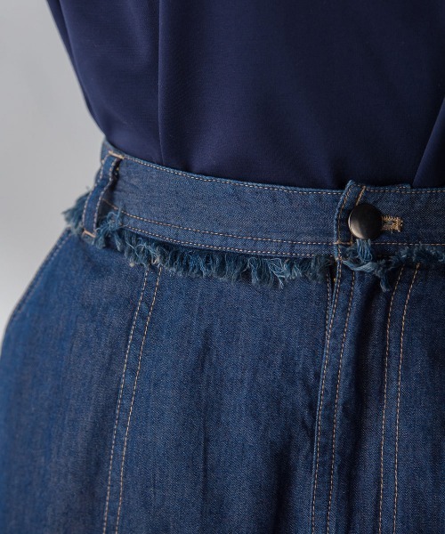 socolla（ソコラ）の「【socolla】ライトオンスデニムマーメイドスカート≪洗濯機で洗える≫（スカート・レディース・オフホワイト/ネイビー/ブルー・S/M）」の16枚目の写真