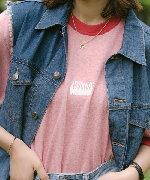 FREAK'S STORE（フリークスストア）の「HOLIDAY × FREAK'S STORE/ホリデイ RINGER T-SHIRT/リンガーTシャツ（Tシャツ/カットソー・レディース・レッド・X-LARGE）」の7枚目の写真