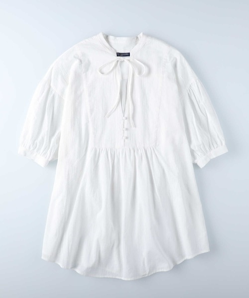 HONEYSUCKLE ROSE(ハニーサックルローズ)の「【HONEYSUCKLE ROSE】クルミボタンチュニック(チュニック・レディース・オフホワイト/ブルー/ブラック・L/M)」の7枚目の写真