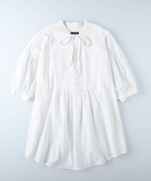 HONEYSUCKLE ROSE(ハニーサックルローズ)の「【HONEYSUCKLE ROSE】クルミボタンチュニック(チュニック・レディース・オフホワイト/ブルー/ブラック・L/M)」の14枚目の写真