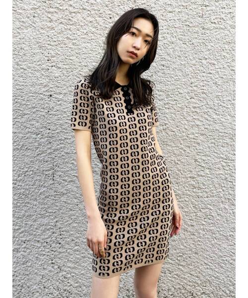 EMODA(エモダ)の「モノグラムポロワンピース(ワンピース・レディース・ブラック/その他1・FREE)」の18枚目の写真