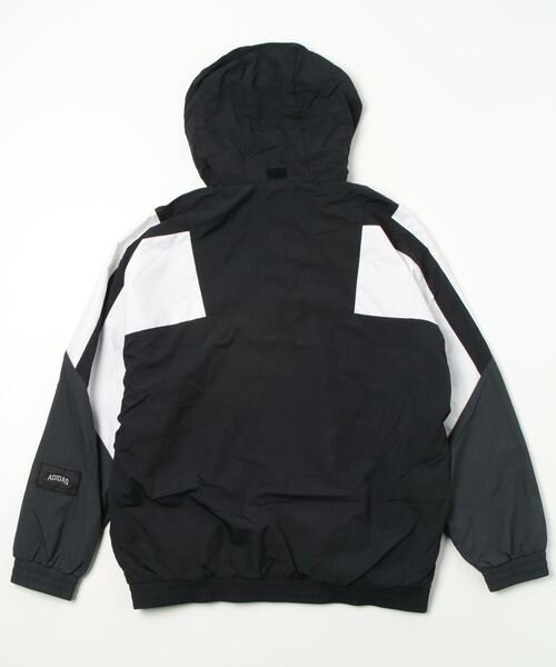 adidas(アディダス)の「ショータイム ブランド ウーブンジャケット / アディダス(メンズ)(ナイロンジャケット・メンズ・ブラック×ホワイト/ダークブルー・XX-LARGE/XXX-LARGE/SMALL/MEDIUM/LARGE/X-LARGE/X-SMALL)」の4枚目の写真