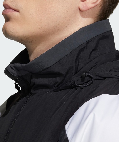 adidas(アディダス)の「ショータイム ブランド ウーブンジャケット / アディダス(メンズ)(ナイロンジャケット・メンズ・ブラック×ホワイト/ダークブルー・XX-LARGE/XXX-LARGE/SMALL/MEDIUM/LARGE/X-LARGE/X-SMALL)」の6枚目の写真