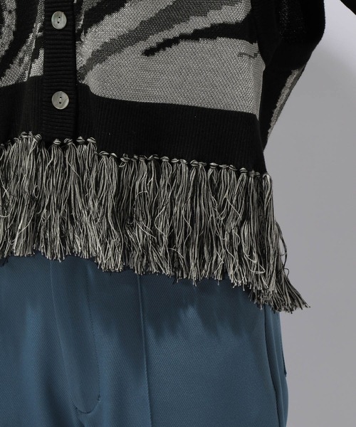 HARE（ハレ）の「2WAYフリンジガラニットベスト(HARE)（ベスト・レディース・ホワイト/ブラック・FREE）」の20枚目の写真