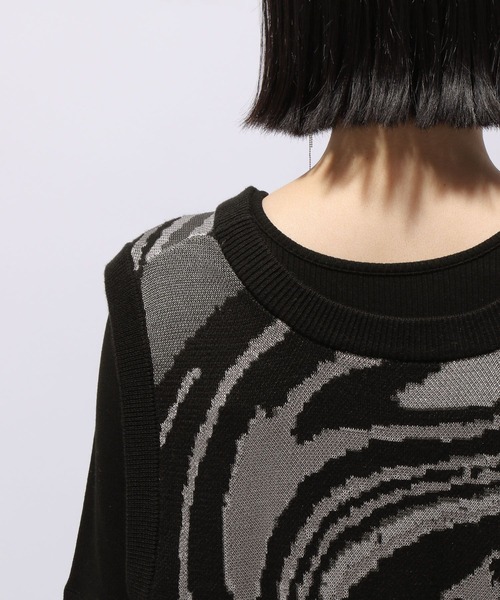 HARE（ハレ）の「2WAYフリンジガラニットベスト(HARE)（ベスト・レディース・ホワイト/ブラック・FREE）」の21枚目の写真