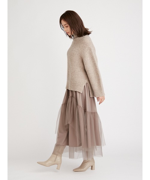 SNIDEL（スナイデル）の「Sustainableウエストニットチュールスカート  