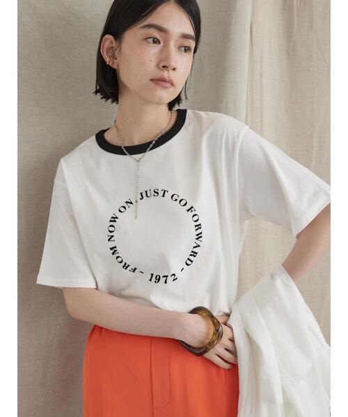 AMERICAN HOLIC(アメリカンホリック)の「半袖フロッキーロゴカットプルオーバー(Tシャツ/カットソー・レディース・ブラック/オフホワイト・M/L)」の3枚目の写真