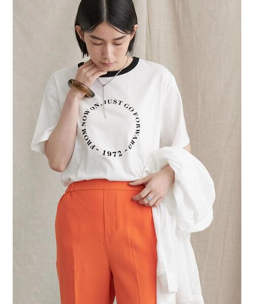 AMERICAN HOLIC(アメリカンホリック)の「半袖フロッキーロゴカットプルオーバー(Tシャツ/カットソー・レディース・ブラック/オフホワイト・M/L)」の4枚目の写真