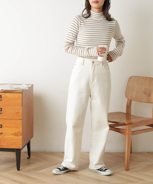 WEGO（ウィゴー）の「WEGO/リブハイネックセーター（ニット/セーター・レディース・ホワイト/ブラック/ブラック系その他5/ベージュ系その他5・FREE）」の22枚目の写真