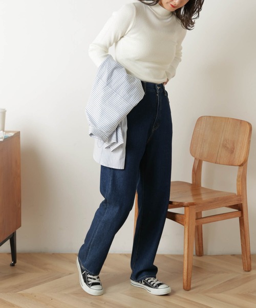 WEGO（ウィゴー）の「WEGO/リブハイネックセーター（ニット/セーター・レディース・ホワイト/ブラック/ブラック系その他5/ベージュ系その他5・FREE）」の6枚目の写真