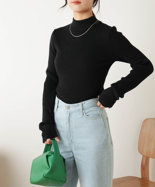 WEGO（ウィゴー）の「WEGO/リブハイネックセーター（ニット/セーター・レディース・ホワイト/ブラック/ブラック系その他5/ベージュ系その他5・FREE）」の10枚目の写真