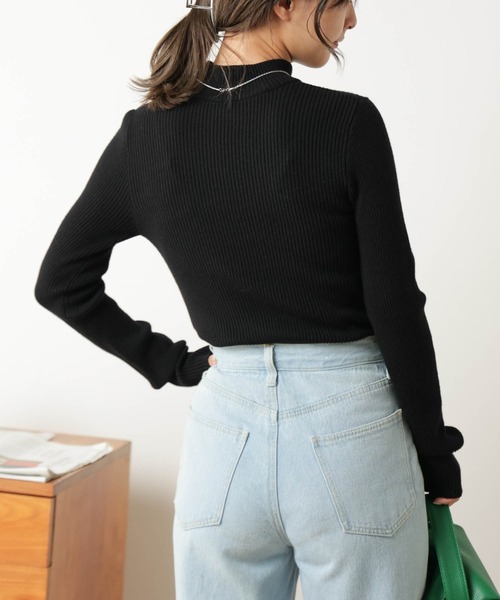 WEGO（ウィゴー）の「WEGO/リブハイネックセーター（ニット/セーター・レディース・ホワイト/ブラック/ブラック系その他5/ベージュ系その他5・FREE）」の12枚目の写真