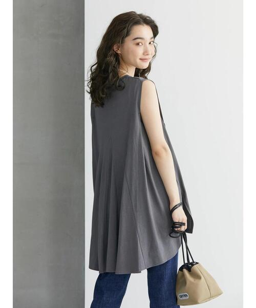 バックフレア切り替えノースリーブチュニック