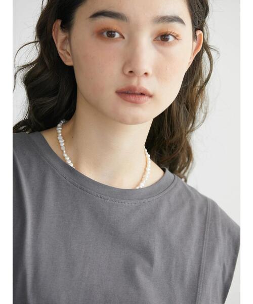 バックフレア切り替えノースリーブチュニック