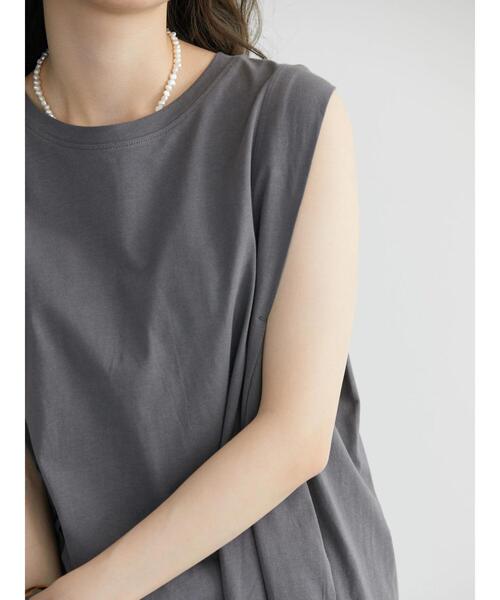 バックフレア切り替えノースリーブチュニック