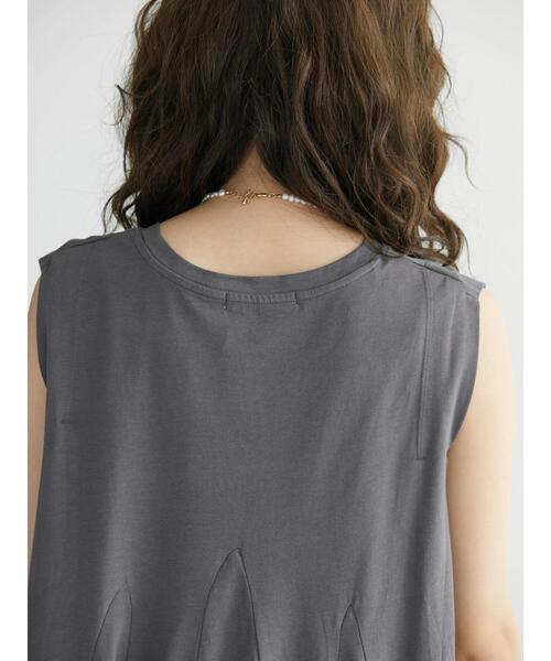 バックフレア切り替えノースリーブチュニック
