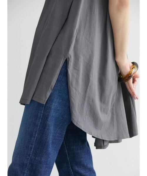 バックフレア切り替えノースリーブチュニック