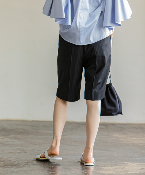 NOBLE✨ノーブル ストレッチフロントスリットパンツ　ブラック　36 NOBLE スラックス パンツ 「追加」エステルツイルストレッチ