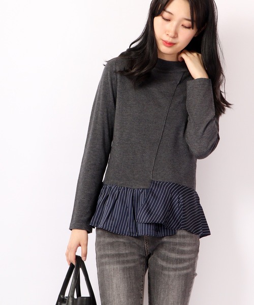 TRANOI（トラノイ）の「TRANOI ペプラム付きニット（ニット/セーター・レディース・ブラック/ネイビー/グレー・FREE）」の11枚目の写真