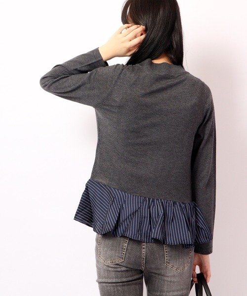 TRANOI（トラノイ）の「TRANOI ペプラム付きニット（ニット/セーター・レディース・ブラック/ネイビー/グレー・FREE）」の13枚目の写真