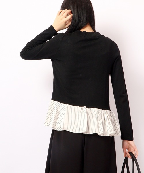 TRANOI（トラノイ）の「TRANOI ペプラム付きニット（ニット/セーター・レディース・ブラック/ネイビー/グレー・FREE）」の7枚目の写真